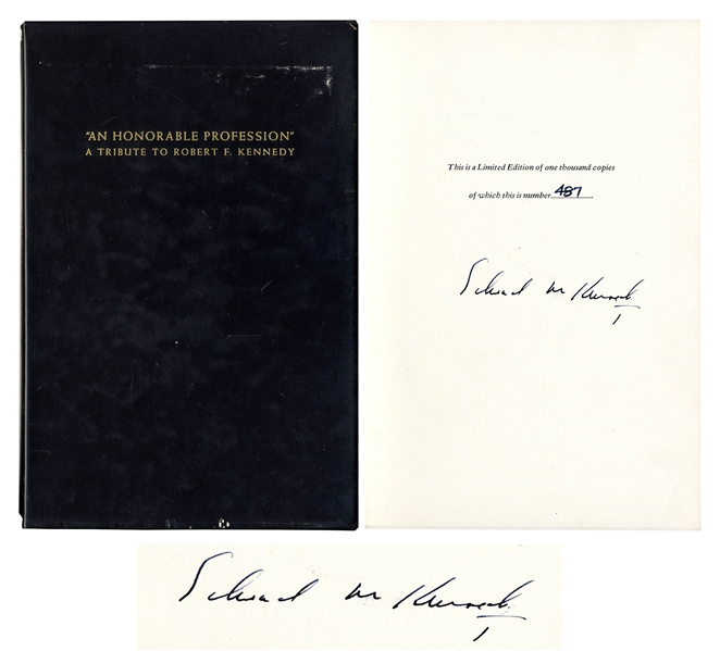 Ted Kennedy Signed Limited Edition Book Honoring His Brother Robert F. Kennedy